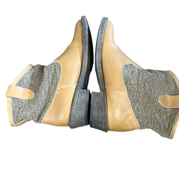 Coolway Cowgirl Ankle Bootie Leather/Canvas Camel color Sz36EU 5.5US Spain made - Picture 5 of 8